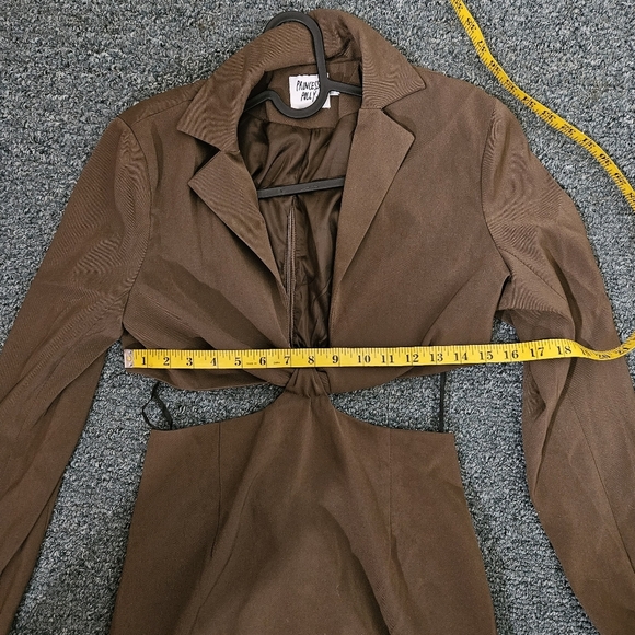 NWOT Princess Polly Brown Long Sleeve Cut-Out Dress - Picture 5 of 7